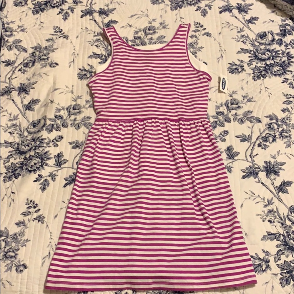 Light purple and white striped dress with tank top